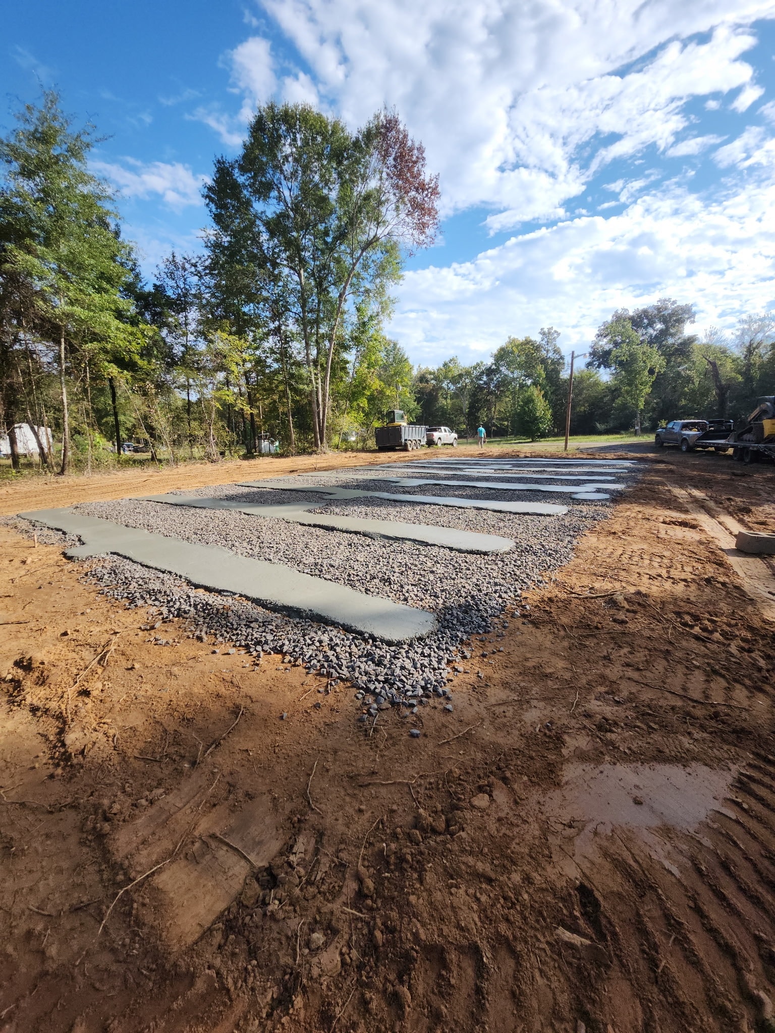 Completed mobile home pads Springfield MO - ready for trailer installation with proper drainage